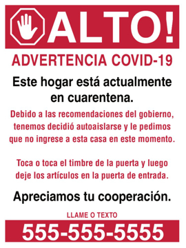 Picture of Spanish Coronavirus Signs 872155347