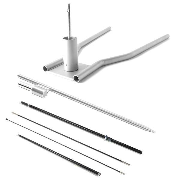 Pole + Drive Over Base + Ground Stake