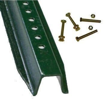 8' U-Channel Post - Green Baked Enamel (With Mounting Hardware)